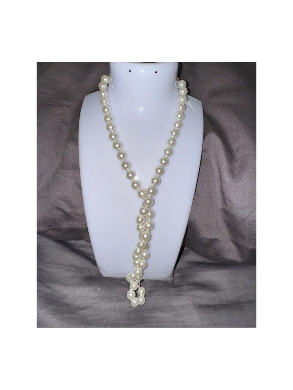 NECKLACE Faux Pearls Cream Color 22” Long Very Pretty